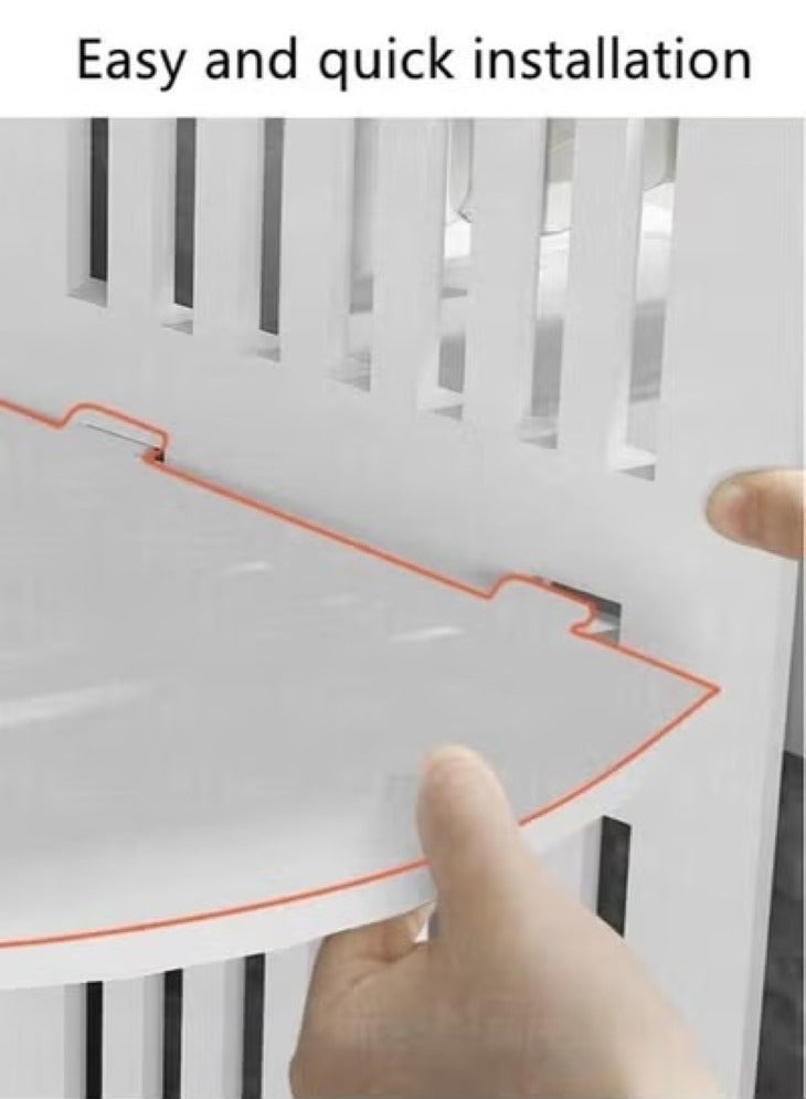 Kutis 1-Piece Bathroom Multifunction Storage Cabinet Shower Shampoo Shelf Soap Organizer Storage Rack White 20x20x120 Centimeter - Image 5