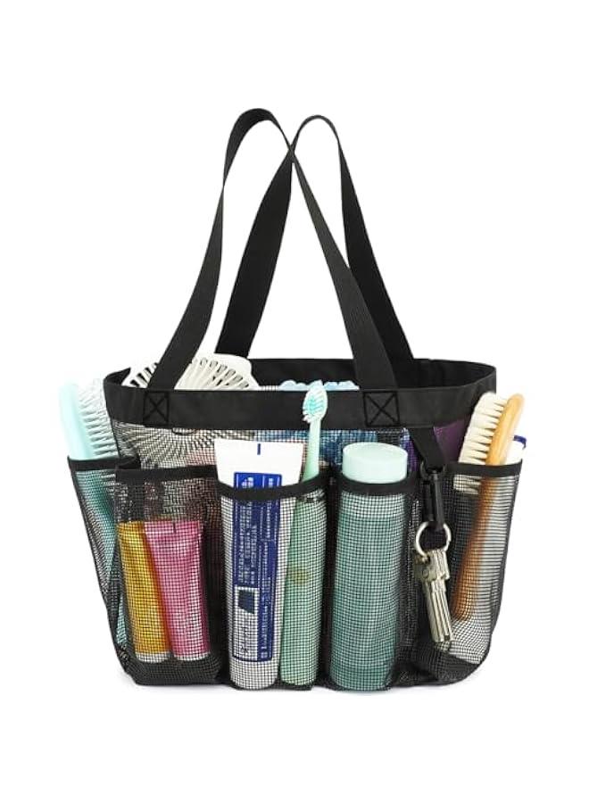 Arabest Mesh Shower Caddy Portable for College Dorm Room Essentials with 7 Upgraded Deeper Pockets, Quick-Dry Large Shower Basket Tote Bag with 2 Handles for Toiletry, Bathroom, Camp, Gym - Image 1