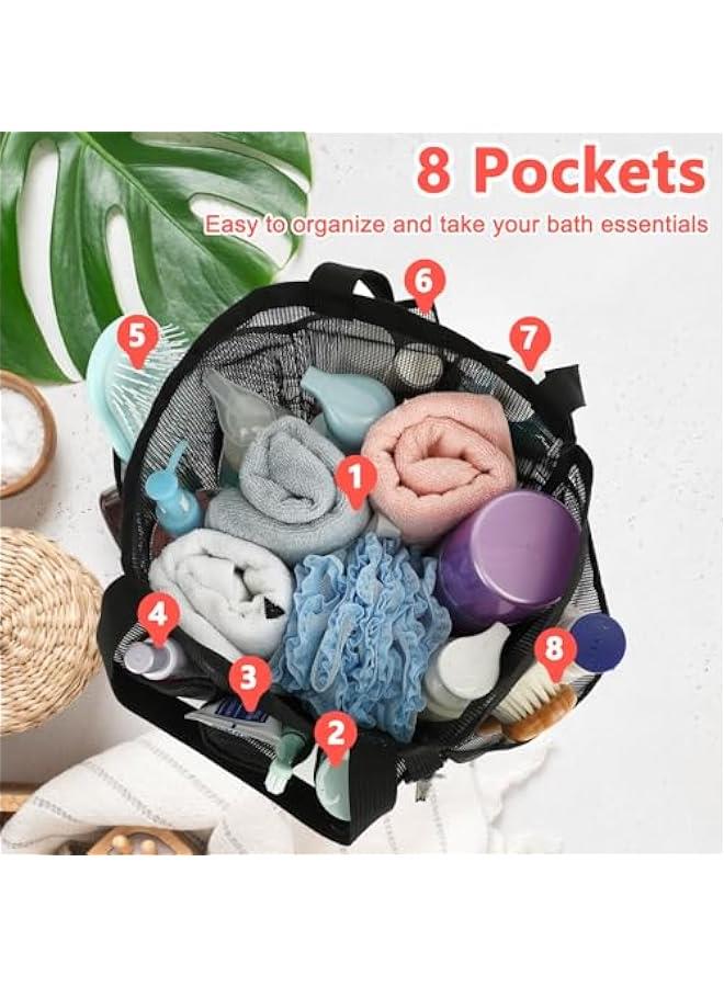 Arabest Mesh Shower Caddy Portable for College Dorm Room Essentials with 7 Upgraded Deeper Pockets, Quick-Dry Large Shower Basket Tote Bag with 2 Handles for Toiletry, Bathroom, Camp, Gym - Image 4
