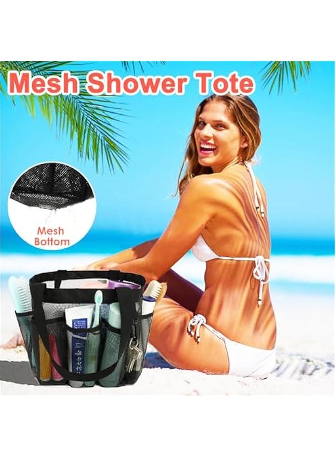 Arabest Mesh Shower Caddy Portable for College Dorm Room Essentials with 7 Upgraded Deeper Pockets, Quick-Dry Large Shower Basket Tote Bag with 2 Handles for Toiletry, Bathroom, Camp, Gym - Image 5