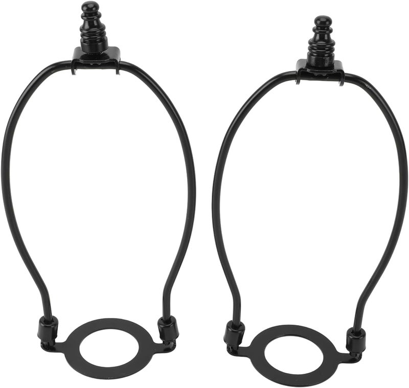 Adjustable Lamp Shade Harp Holder Kit Iron E26 Light Base Lamp Shade Holder 2 Pack Metal Bracket for Table and Floor Lamps Easy Install Support (Black) - Image 5