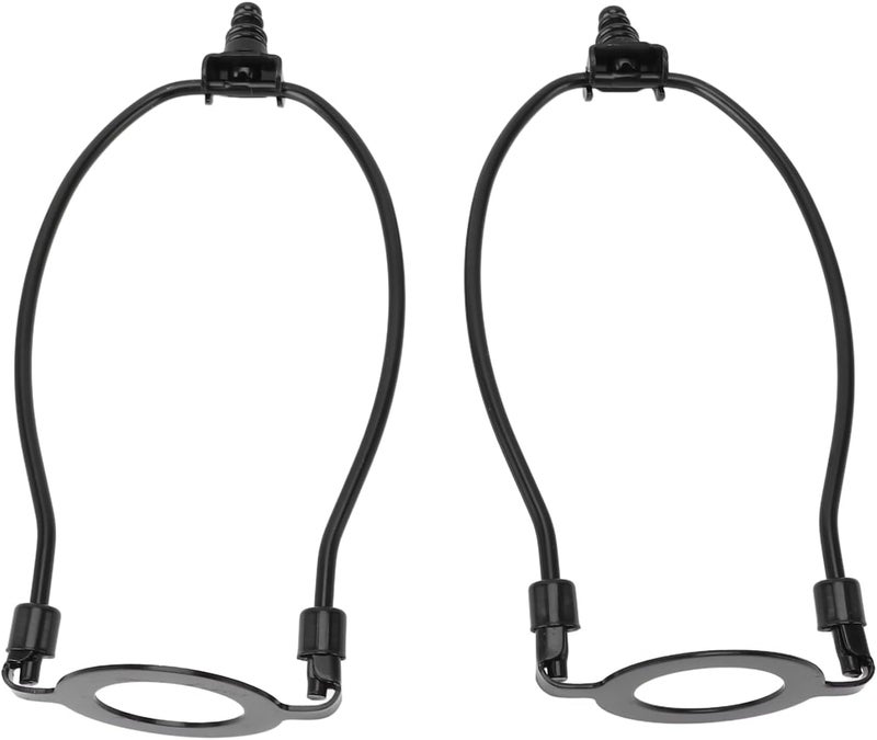 Adjustable Lamp Shade Harp Holder Kit Iron E26 Light Base Lamp Shade Holder 2 Pack Metal Bracket for Table and Floor Lamps Easy Install Support (Black) - Image 3
