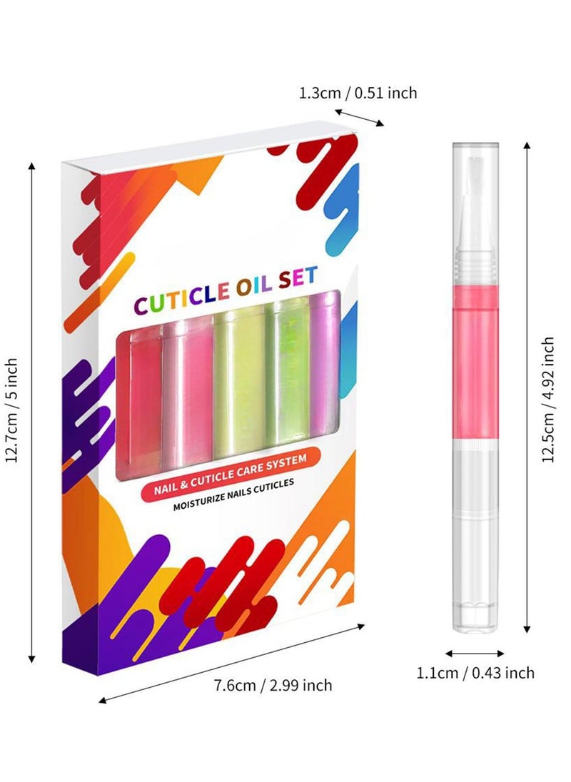 Generic - Cuticle Oil Set, 6 Pcs Cuticle Oil Pen, Nail Oil for Growth and Strength, Fruity Natural Ingredient Gel Nail Oil Pen for Preventing Cracking and Drying of Nails Nail Strengthener - Image 1