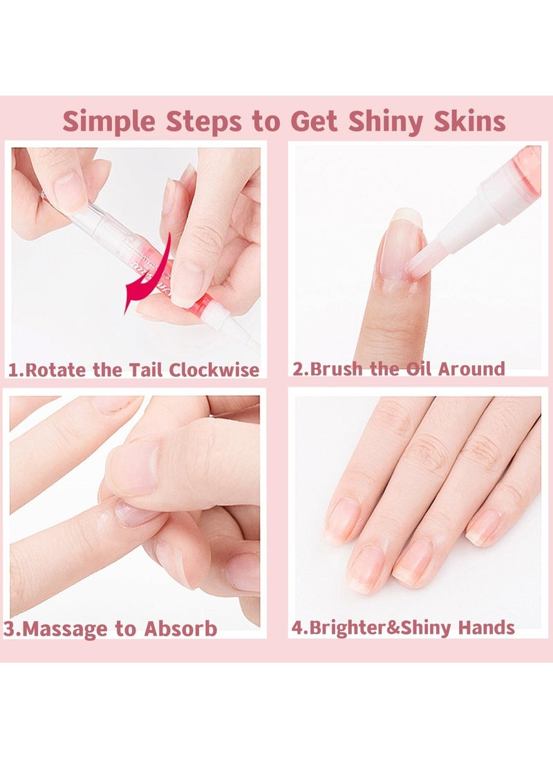 Generic - Cuticle Oil Set, 6 Pcs Cuticle Oil Pen, Nail Oil for Growth and Strength, Fruity Natural Ingredient Gel Nail Oil Pen for Preventing Cracking and Drying of Nails Nail Strengthener - Image 1