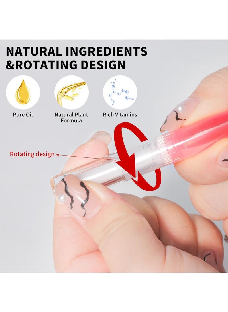Generic - Cuticle Oil Set, 6 Pcs Cuticle Oil Pen, Nail Oil for Growth and Strength, Fruity Natural Ingredient Gel Nail Oil Pen for Preventing Cracking and Drying of Nails Nail Strengthener - Image 1