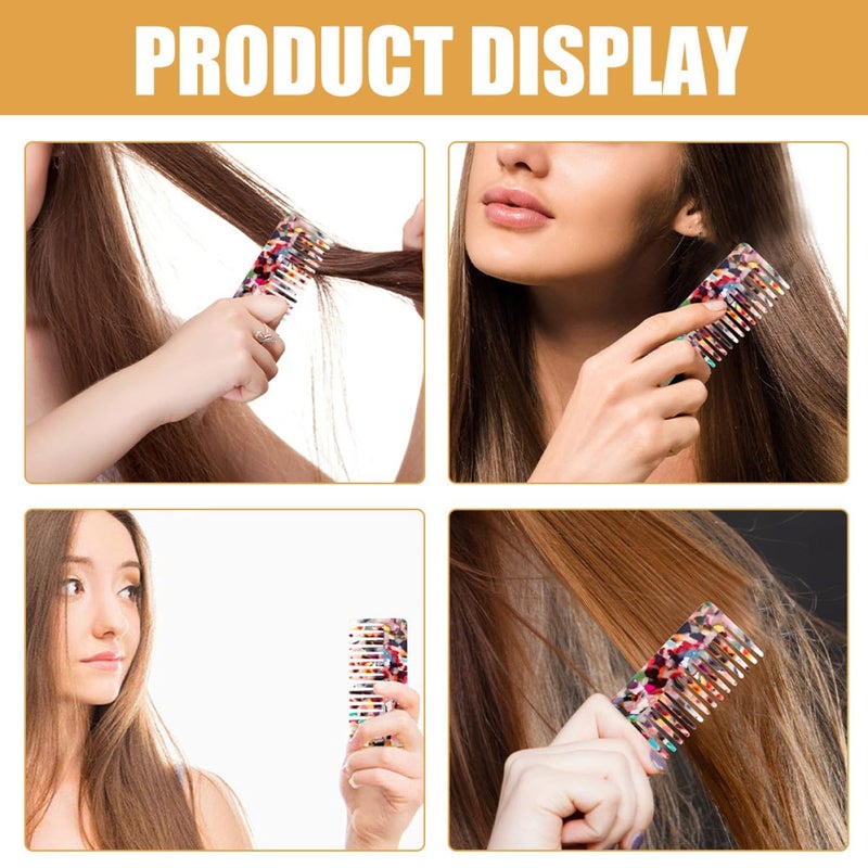 Anti Static Acetate Hair Comb Set For Women Wet Hair Detangling And Styling Care - Image 5
