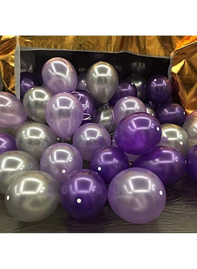 Balloonistics Metallic HD Shiny Toy Balloons - Purple and Silver Ballooms for Decoration and Party (Pack of 50) - Image 2