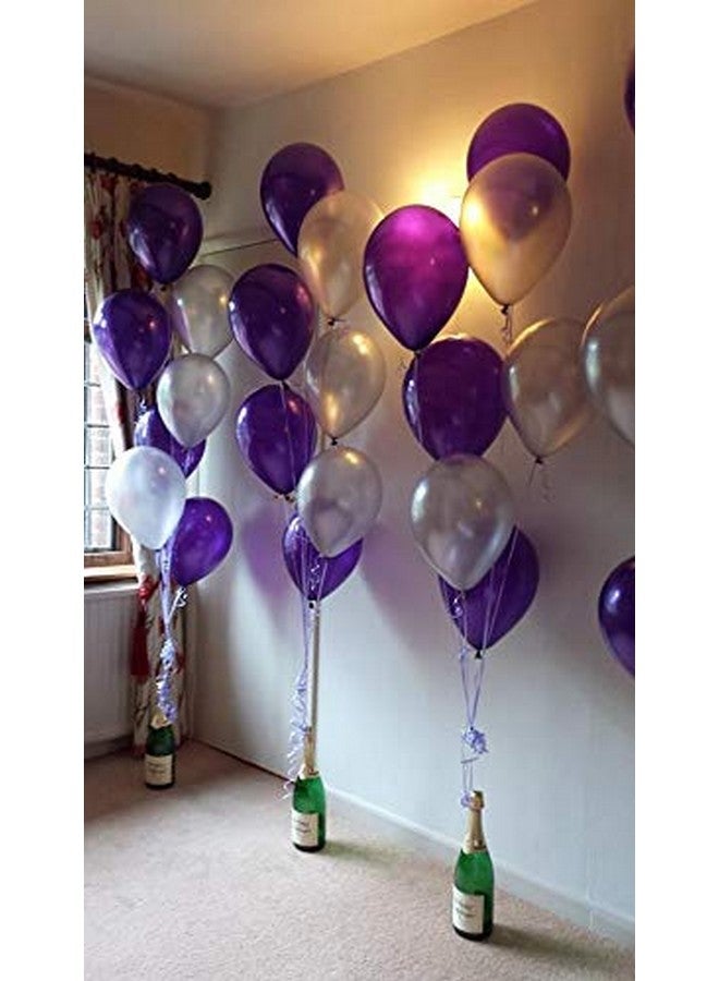Balloonistics Metallic HD Shiny Toy Balloons - Purple and Silver Ballooms for Decoration and Party (Pack of 50) - Image 3