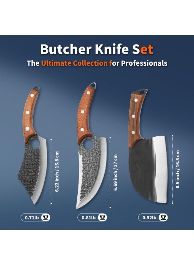 أوسوك مجموعة سكين الجزار ، ومن ناحية مزورة سكين مطبخ مجموعة - الثقيلة العظام تقطيع اللحم و الفايكنج سكين مطبخ مجموعة مناسبة لأنّ منزل , في الهواء الطلق الطبخ والتخييم الشواء - Image 2