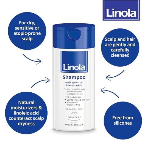 Linola Shampoo - Shampoo for Scalps that are Dry, Sensitive or Prone to Neurodermatitis - with Essential Linoleic Acids - Silicone, Fragrance & Preservative Free - Made in Germany - 200 ml (6.8 Fl Oz) - Image 3