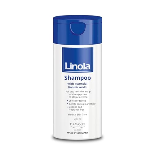 Linola Shampoo - Shampoo for Scalps that are Dry, Sensitive or Prone to Neurodermatitis - with Essential Linoleic Acids - Silicone, Fragrance & Preservative Free - Made in Germany - 200 ml (6.8 Fl Oz) - Image 1