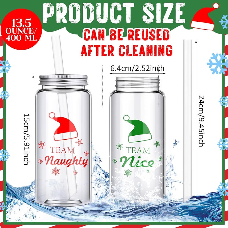 Jingmore 24 Pcs Reusable Cups Bulk 135 oz Plastic Mason Jars with Lids and Straws Coffee Tea Hot Cocoa Beverage Tumbler AdultsChristmas - Image 3