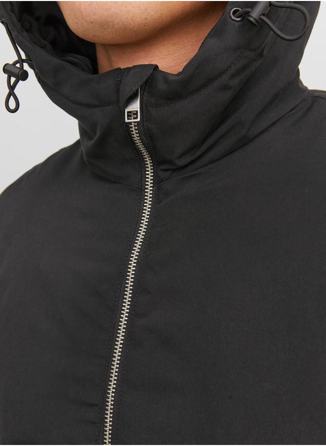JACK & JONES - Logo Patch Half Zip Hooded Windbreaker Jacket - Image 1