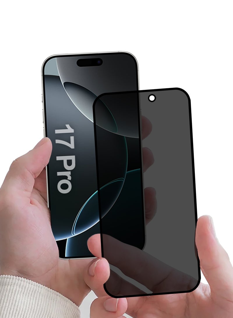 الطين ايزو 3 قطع من واقي شاشة الخصوصية الممتاز لجهاز iPhone 17 Pro، زجاج مقسى مضاد للتجسس، وضوح عالي، رؤية واضحة، سهل التركيب، أسود شفاف - Image 5