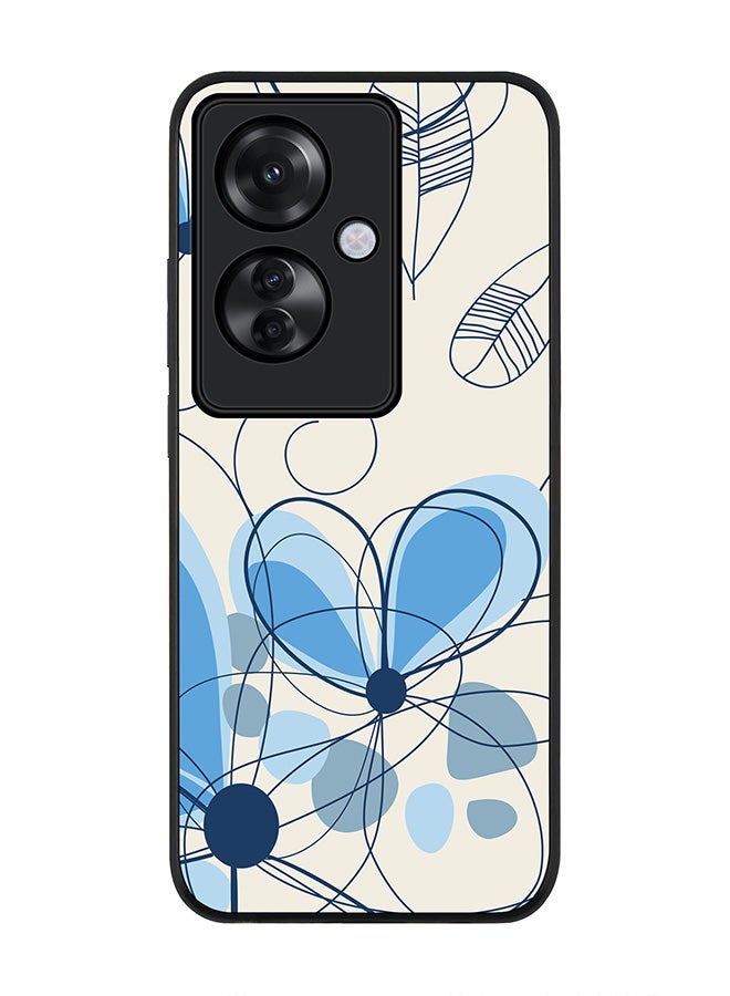 Stylizedd Rugged Black edge case for Oppo Reno11 F / Oppo F25 Pro 5G, Slim fit Soft Case Flexible Rubber Edges Anti Drop TPU Gel Thin Cover -  Daisy Lines - Image 1