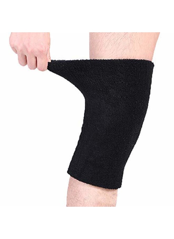 Fakeface - Winter Warm Thicken Knee Brace Knee Warmers Compression Sleeve Support for Women Men, Breathable Thermal Cotton Leg Warmer Knee Pads Protector for Cycling Skiing Arthritis Dance, 1 Pair (Black) - Image 1