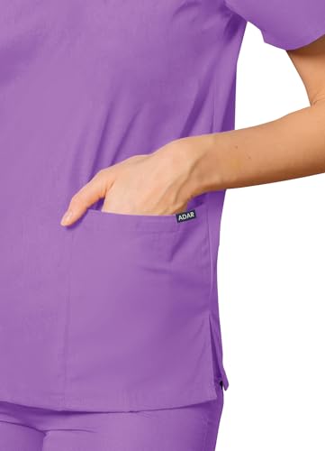 Adar Uniforms, Universal Unisex Scrubs - Unisex Drawstring Scrub Set - 701 - Lavender - M - Image 3