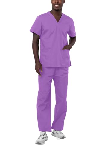 Adar Uniforms, Universal Unisex Scrubs - Unisex Drawstring Scrub Set - 701 - Lavender - M - Image 1