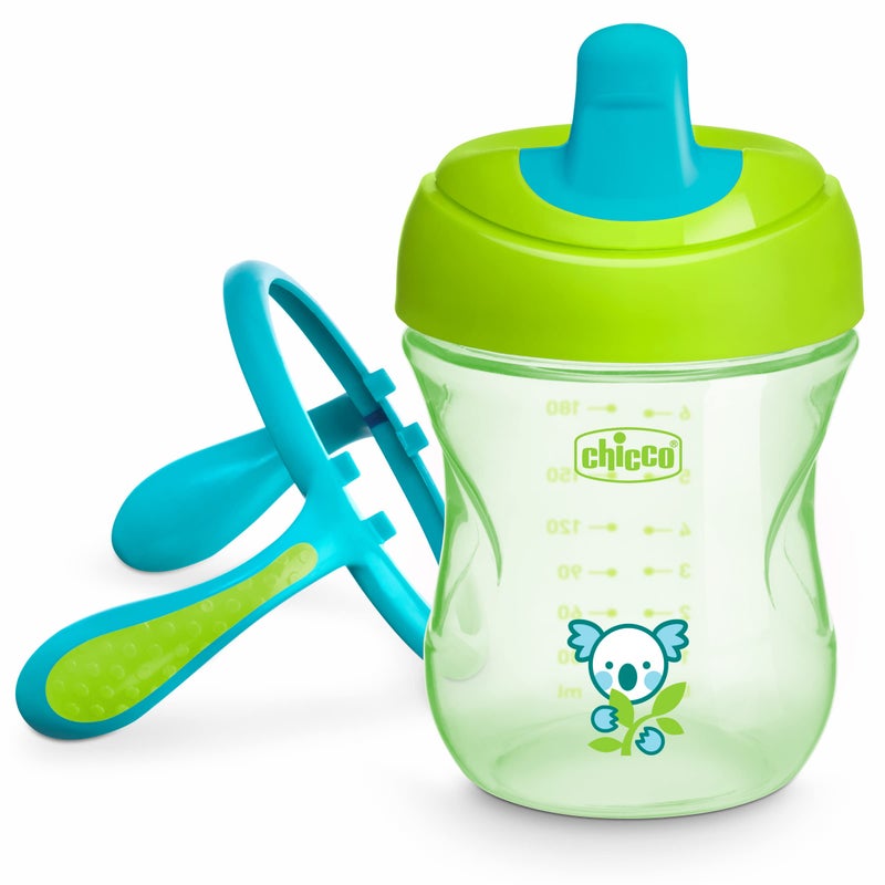 Chicco Semi-Soft Trainer with Bite-Resistant Spout and Spill-Free Lid 7oz.| Removable, Non-Slip Handles | Top-Rack Dishwasher Safe | Easy to Hold Ergonomic Indents | Green| 6+ months - Image 5