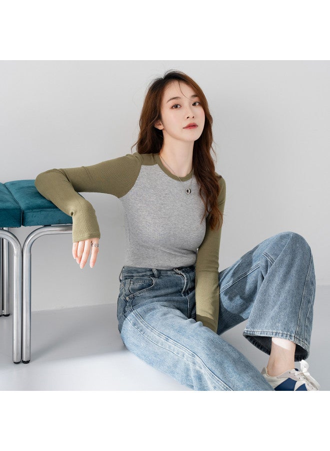 Hstyle بلوزة نسائية ريترو موضة ضيقة الربيع بأكمام طويلة عتيقة - Image 3