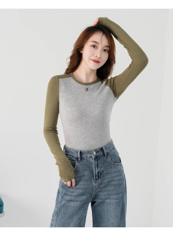 Hstyle بلوزة نسائية ريترو موضة ضيقة الربيع بأكمام طويلة عتيقة - Image 1