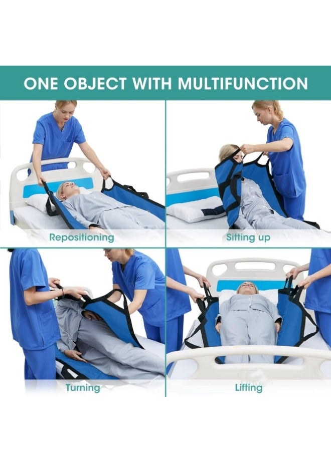 Positioning Bed Pad with Handles Hospital Sheets Transfer Board Belts Patient Lift Elderly Assistance Incontinence Mattress Sheets for Turning Lifting Repositioning Washable Underpads - Image 3