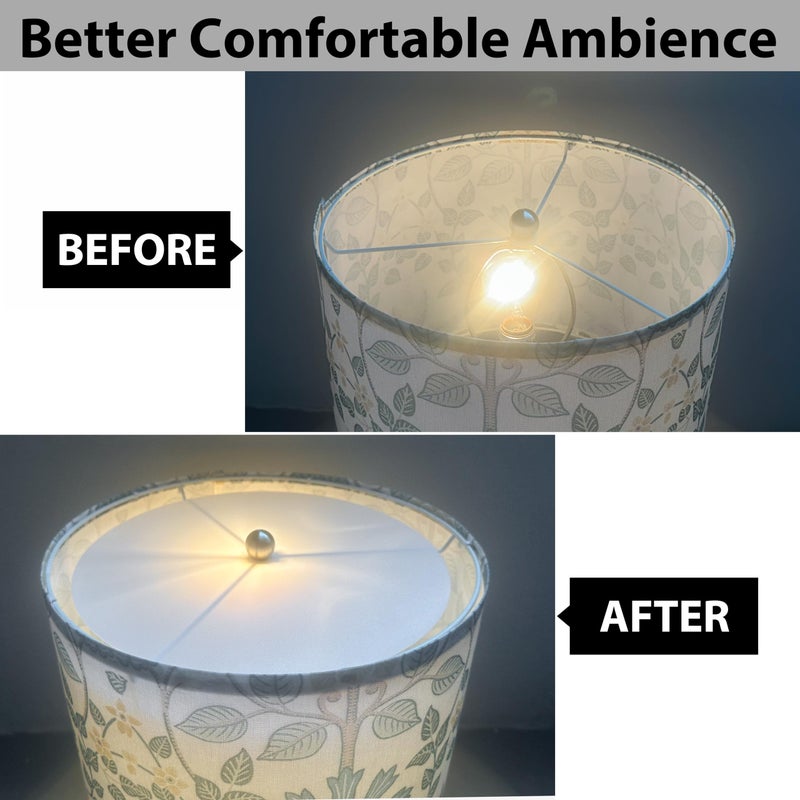 GO&SO GOSO 2 PCS Round Lamps Shades Diffuser 11.5" Diameter with 3/8" Center Hole- Lampshade for Table Lamps Pendants Light Lampshade Fits 12-15" Openings Frosted Frosted White Acrylic Drum Diffuser Shades - Image 4