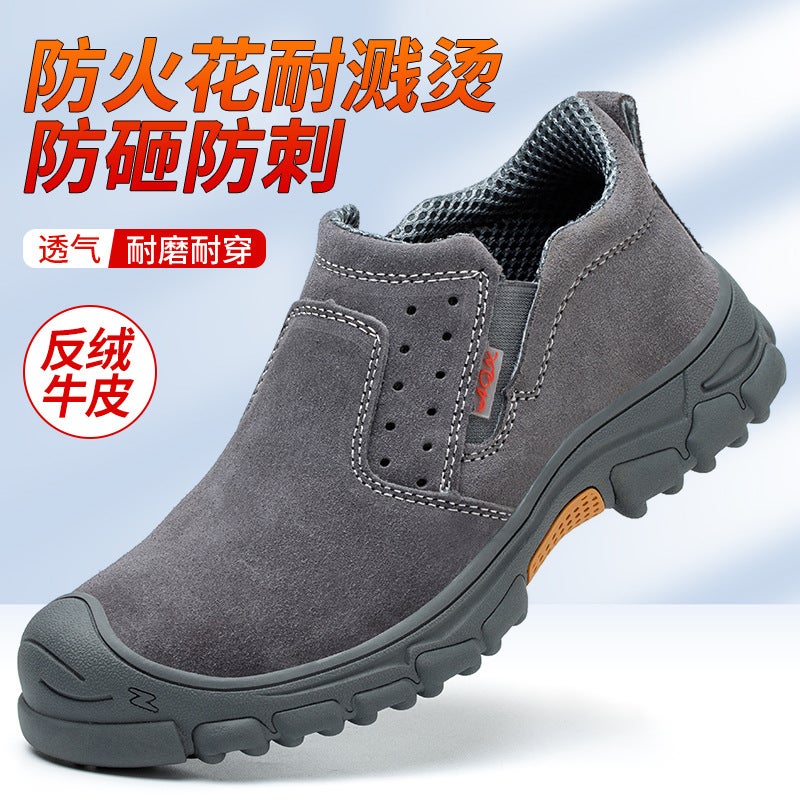 Zudun Welder Safety Shoes Steel Toe Puncture Resistant Cowhide Leather Work Boots - Image 2