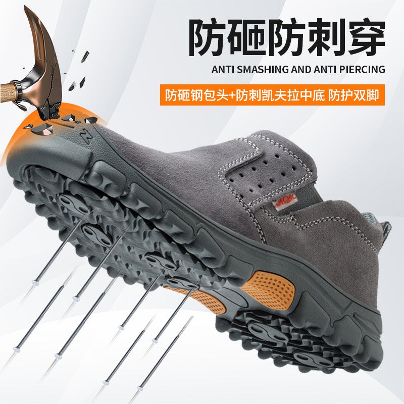 Zudun Welder Safety Shoes Steel Toe Puncture Resistant Cowhide Leather Work Boots - Image 3