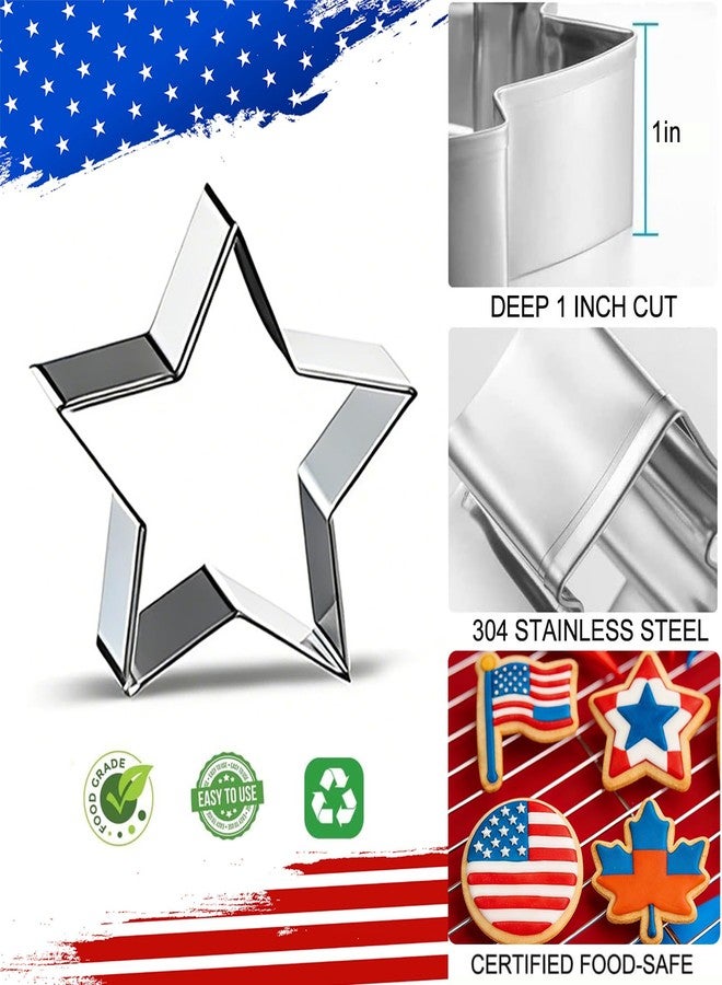 JOINBO 9Pcs Patriotic Metal Cookie Cutter Set, 250th Anniversary of Independence Day, 4th of July Baking Molds Star Eagle Flag, Stainless Steel for Holiday Party Baking Supplies - Image 4
