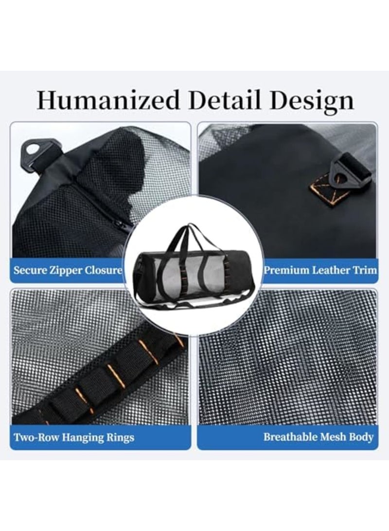 SYOSI Mesh Duffle Bag with Zipper and Adjustable Shoulder Strap for Scuba Dive or Snorkel Gear, Extra Large Bag, Ideal for Beach Travel Fitness Camping Swim - Image 5