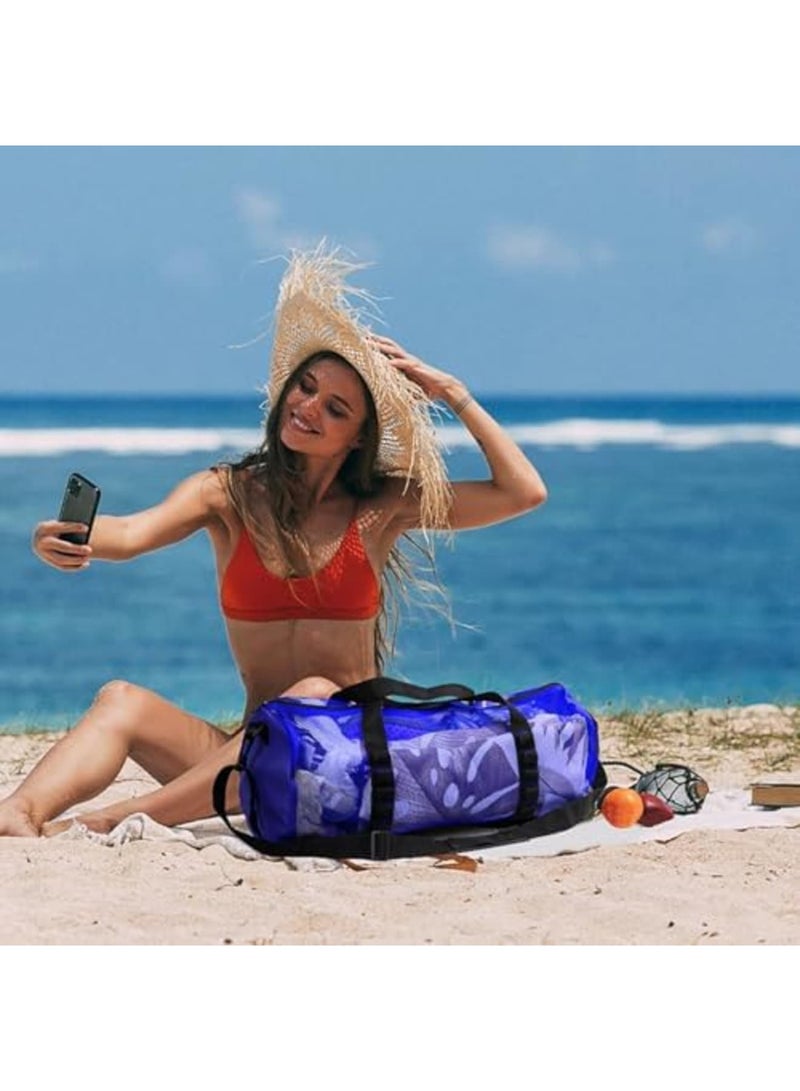 SYOSI Mesh Duffle Bag with Zipper and Adjustable Shoulder Strap for Scuba Dive or Snorkel Gear, Extra Large Bag, Ideal for Beach Travel Fitness Camping Swim - Image 2