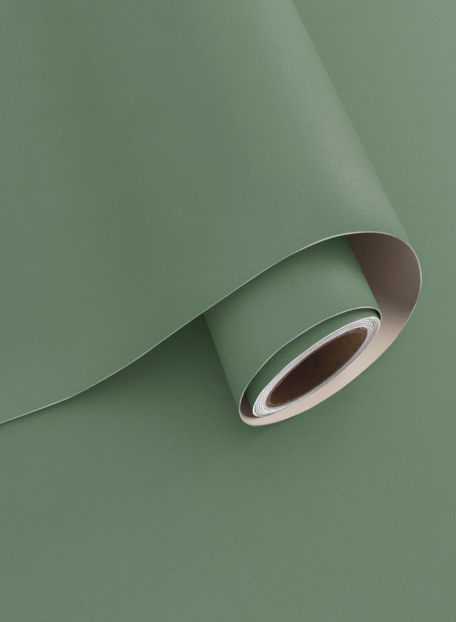 VaryPaper 15.7" x 315" Matte Light Sage Green Peel and Stick Wallpaper Solid Color Green Contact Paper for Walls Removable Waterproof Green Wallpaper Self Adhesive Vinyl Wall Paper for Bedroom Kitchen - Image 1