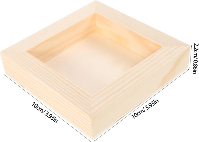 ABOOFAN 4pcs Wooden Picture Frames Unfinished Wood Craft Frames for Boys and Girls Paintable Photo Display for Wall Hanging and Tabletop Use for School Projects and Canvas Painting - Image 2
