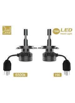 Lighting solutions Lighting Solutions H4 Led Headlight Bulbs IP67 Waterproof Car Led Headlight Bulbs 6500K 75W Bright Led Headlights 2pcs  - Image 1