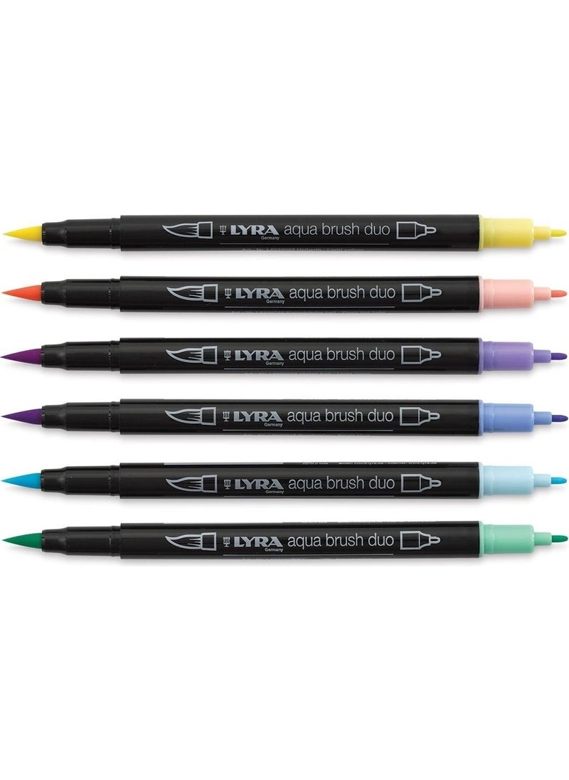 Lyra - Aqua Brush Duo Double Sided Brush Tip Pen 6 Pastels - Image 1