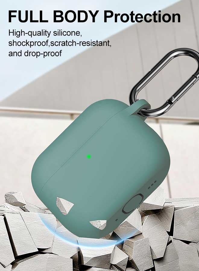 Tersely [2 in 1] Silicone Case Cover with Cleaner Kit for AirPods Pro 3,Supports Wireless Charging, Protective Skin with Carabiner Shockproof Protection (Green) - Image 3