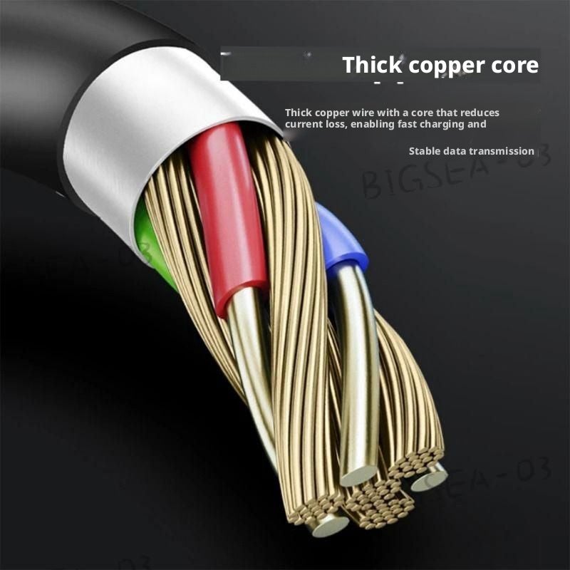 Spring Fast Charging Cable Type-C, 1m, Black - Image 3