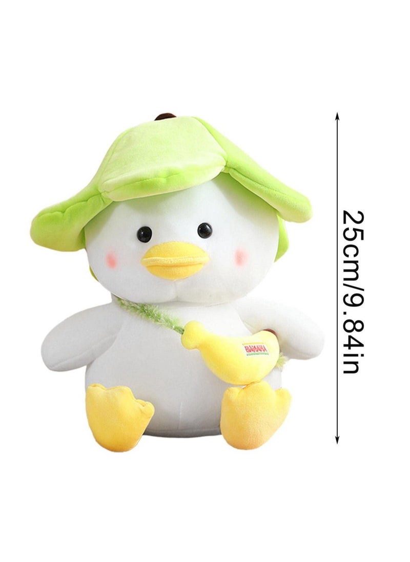 Green Banana Duck Hat Plush Toy, Banana Duck Stuffed Animal, Soft Fluffy Peel Banan Duckling Hugging Cushion Decor for Girls And Boys Hugging Pillow Gifts for Kids (25cm)  - Image 5
