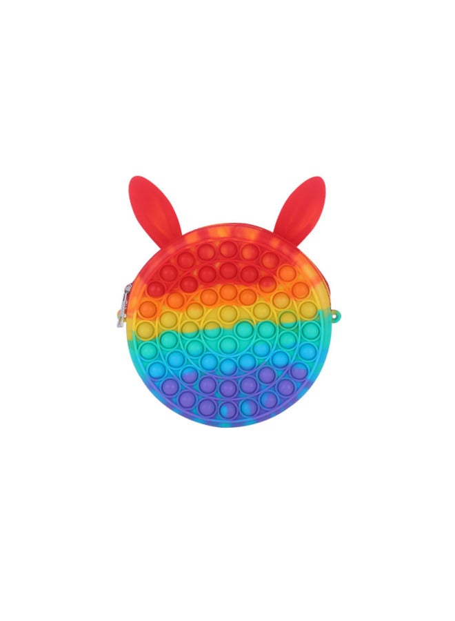 Gopher Pioneer Decompression Toy Full Silicone Material Bubble Press Decompression Toy Animal Cute Shoulder Bag Women's Bag-Color:Red Rabbit  - Image 1