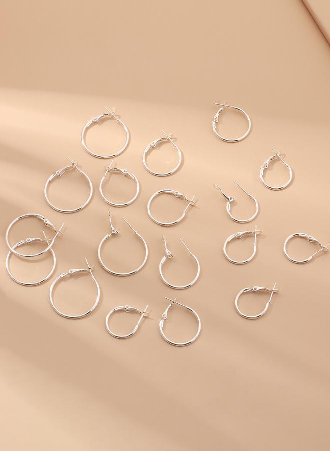 تايك تو مجموعة من 9 - أقراط حلق فضية - Image 5
