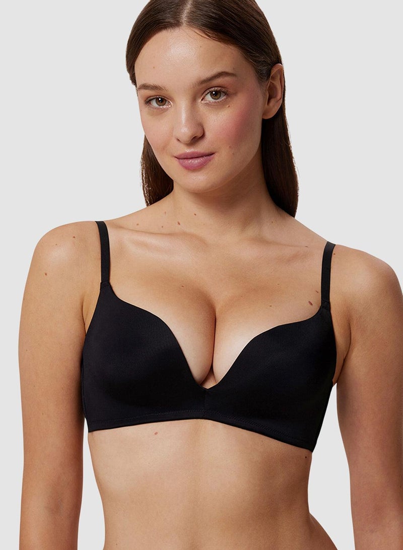 Penti Underwire Decollete Black Push Up Bra - Image 1