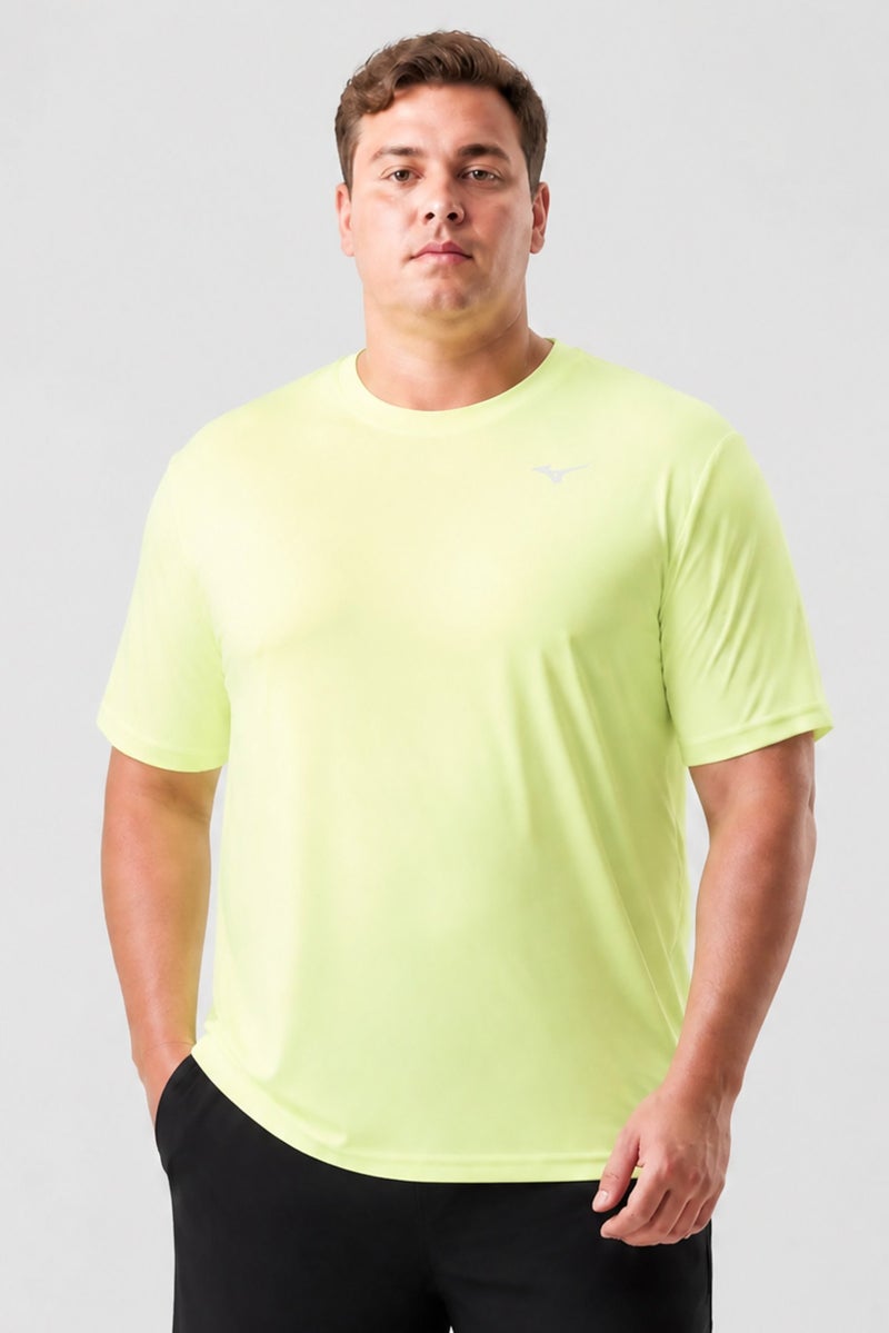 Mizuno Men Sportswear Fit Short Sleeve Training T-Shirt, Lime Green - Image 1