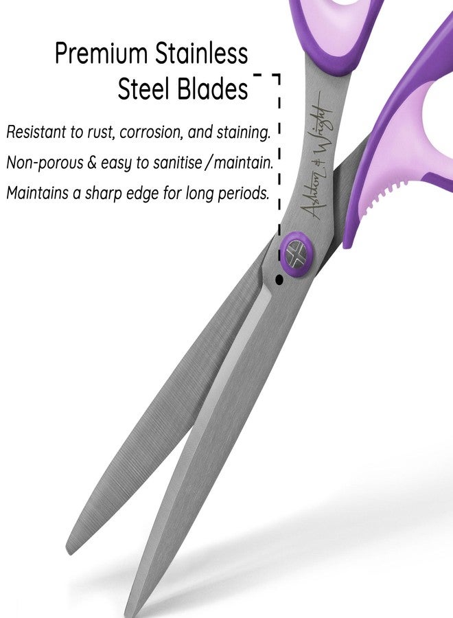 Ashton and Wright - Precision SG - Soft Grip Scissors for Office, Home, Kitchen, and Craft - 210mm / 8” - Steel Blades (Purple, Left Handed) - Image 4