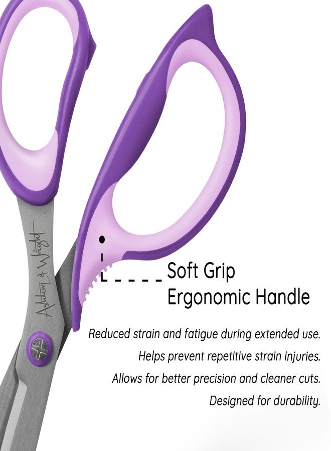 Ashton and Wright - Precision SG - Soft Grip Scissors for Office, Home, Kitchen, and Craft - 210mm / 8” - Steel Blades (Purple, Left Handed) - Image 3