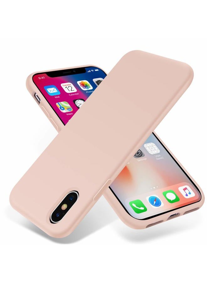 OTOFLY iPhone Xs Case/iPhone X Case, Ultra Slim Fit Liquid Silicone Gel Cover with Full Body Protection Anti-Scratch Shockproof Case, Compatible with iPhone X/XS, Pink - Image 1