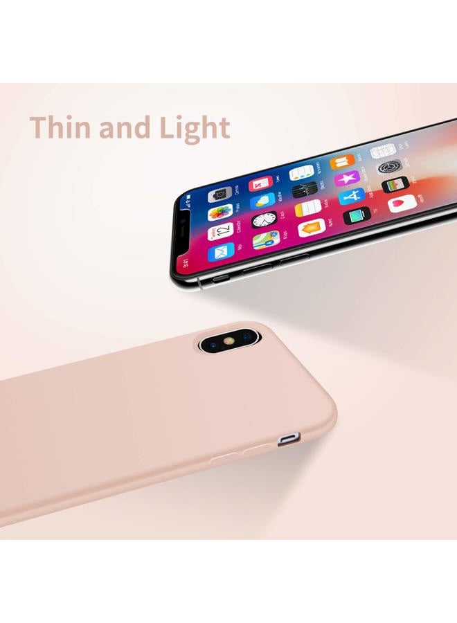 OTOFLY iPhone Xs Case/iPhone X Case, Ultra Slim Fit Liquid Silicone Gel Cover with Full Body Protection Anti-Scratch Shockproof Case, Compatible with iPhone X/XS, Pink - Image 2