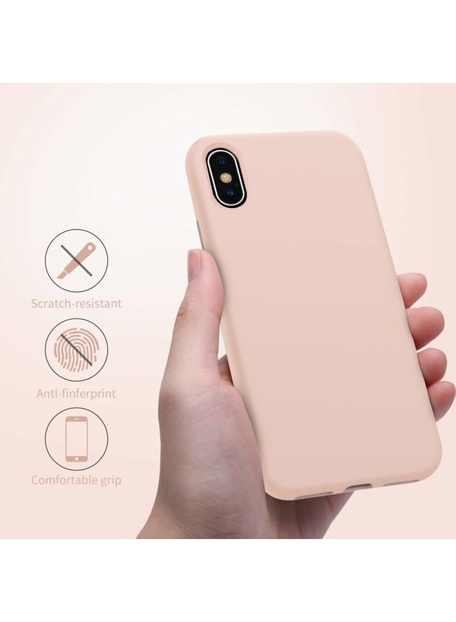 OTOFLY iPhone Xs Case/iPhone X Case, Ultra Slim Fit Liquid Silicone Gel Cover with Full Body Protection Anti-Scratch Shockproof Case, Compatible with iPhone X/XS, Pink - Image 3