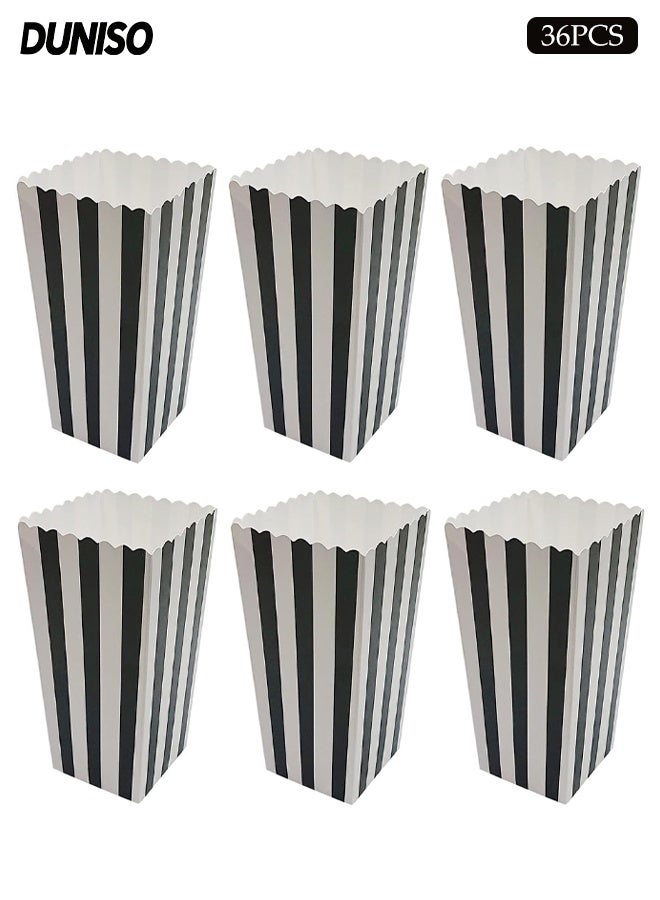 DUNISO 36 Pcs Popcorn Boxes，Disposable Leak-Free, Easy Assembly, Stackable Paper Popcorn Cups, ,Cardboard Popcorn Container for Popcorn, Chips, Candy ﻿ - Image 1