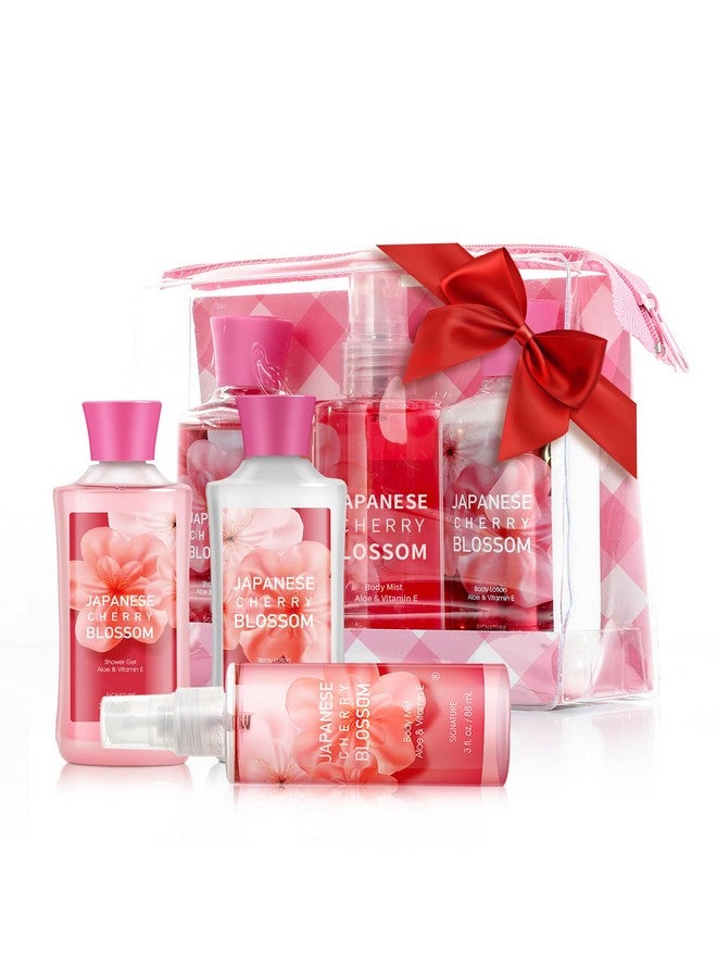 Generic Bath and Body Gift Set for Women and Girls, Japanese Cherry Blossom Spa Set With Natural Extracts, 3PCS Set - Shower Gel, Body Lotion, Body Mist, Personal Self Care Kit, Body Care Travel Set - Image 1
